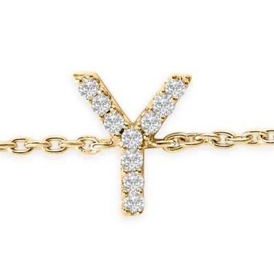 Haus Of Brilliance 10k Gold Diamond Accent "a-z" Initial Charm And Link Bracelet In Gold