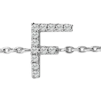 Haus Of Brilliance 10k Gold Diamond Accent "a-z" Initial Charm And Link Bracelet In Silver