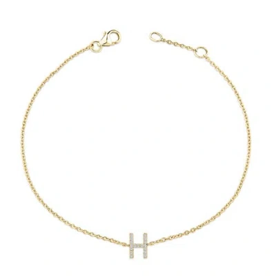 Haus Of Brilliance 10k Gold Diamond Accent "a-z" Initial Charm And Link Bracelet In Gold