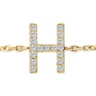 Haus Of Brilliance 10k Gold Diamond Accent "a-z" Initial Charm And Link Bracelet In Gold