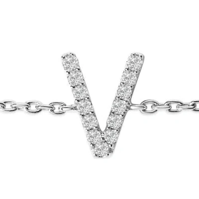 Haus Of Brilliance 10k Gold Diamond Accent "a-z" Initial Charm And Link Bracelet In Silver