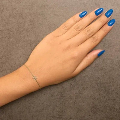 Haus Of Brilliance 10k Gold Diamond Accent "a-z" Initial Charm And Link Bracelet In Gold