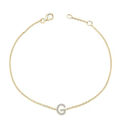 Haus Of Brilliance 10k Gold Diamond Accent "a-z" Initial Charm And Link Bracelet In Gold