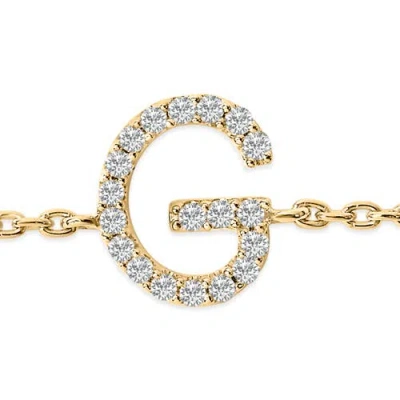 Haus Of Brilliance 10k Gold Diamond Accent "a-z" Initial Charm And Link Bracelet In Gold