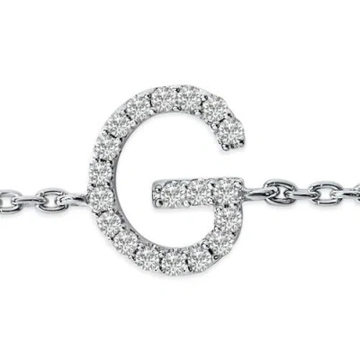 Haus Of Brilliance 10k Gold Diamond Accent "a-z" Initial Charm And Link Bracelet In Silver