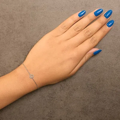 Haus Of Brilliance 10k Gold Diamond Accent "a-z" Initial Charm And Link Bracelet In Silver