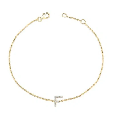Haus Of Brilliance 10k Gold Diamond Accent "a-z" Initial Charm And Link Bracelet In Gold