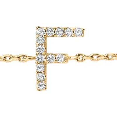 Haus Of Brilliance 10k Gold Diamond Accent "a-z" Initial Charm And Link Bracelet In Gold