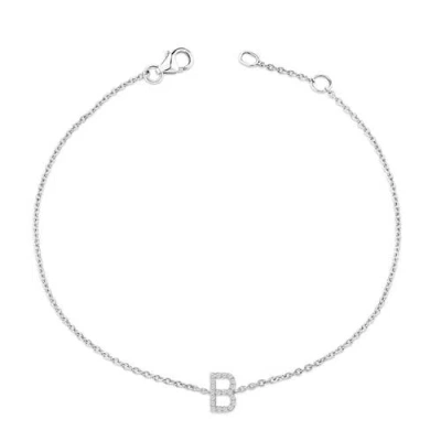 Haus Of Brilliance 10k Gold Diamond Accent "a-z" Initial Charm And Link Bracelet In Silver