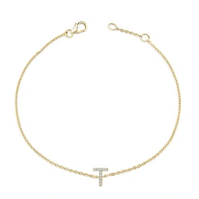 Haus Of Brilliance 10k Gold Diamond Accent "a-z" Initial Charm And Link Bracelet In Gold