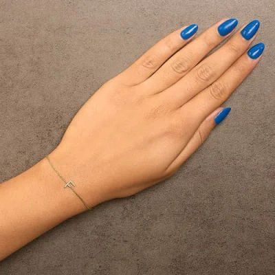 Haus Of Brilliance 10k Gold Diamond Accent "a-z" Initial Charm And Link Bracelet In Gold