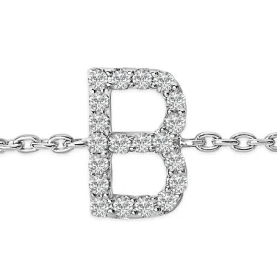 Haus Of Brilliance 10k Gold Diamond Accent "a-z" Initial Charm And Link Bracelet In Silver