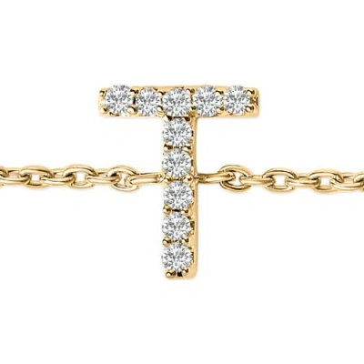 Haus Of Brilliance 10k Gold Diamond Accent "a-z" Initial Charm And Link Bracelet In Gold