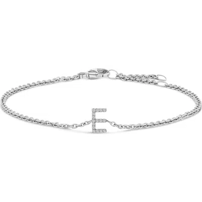 Haus Of Brilliance 10k Gold Diamond Accent "a-z" Initial Charm And Link Bracelet In Silver