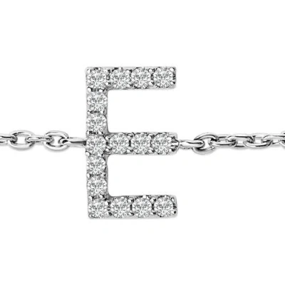 Haus Of Brilliance 10k Gold Diamond Accent "a-z" Initial Charm And Link Bracelet In Silver