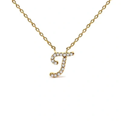 Haus Of Brilliance 10k Gold Diamond Accent  A-z Initial Script Style Pendant Necklace In Gold