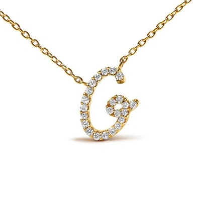 Haus Of Brilliance 10k Gold Diamond Accent  A-z Initial Script Style Pendant Necklace In Gold