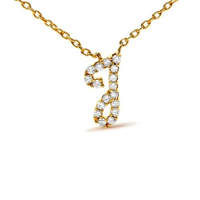 Haus Of Brilliance 10k Gold Diamond Accent  A-z Initial Script Style Pendant Necklace In Gold