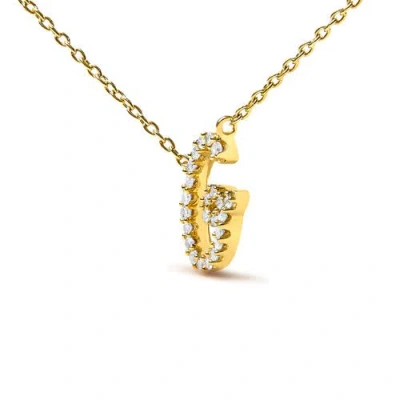 Haus Of Brilliance 10k Gold Diamond Accent  A-z Initial Script Style Pendant Necklace In Gold