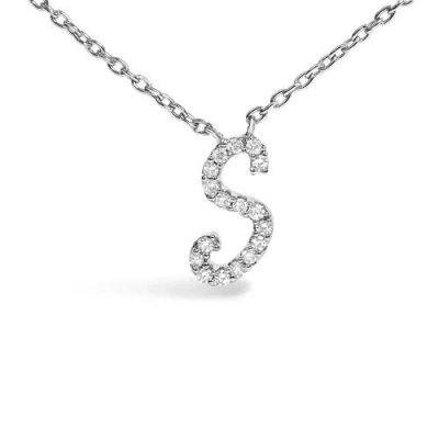 Haus Of Brilliance 10k Gold Diamond Accent  A-z Initial Script Style Pendant Necklace In Metallic