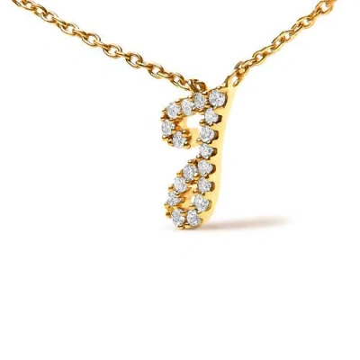 Haus Of Brilliance 10k Gold Diamond Accent  A-z Initial Script Style Pendant Necklace In Gold
