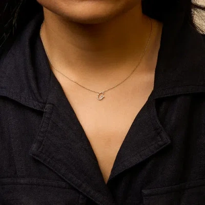 Haus Of Brilliance 10k Gold Diamond Accent  A-z Initial Script Style Pendant Necklace In Gold