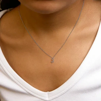 Haus Of Brilliance 10k Gold Diamond Accent  A-z Initial Script Style Pendant Necklace In Metallic