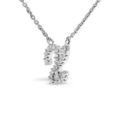 Haus Of Brilliance 10k Gold Diamond Accent  A-z Initial Script Style Pendant Necklace In Metallic