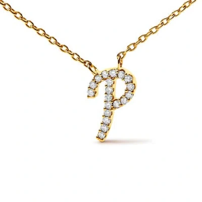 Haus Of Brilliance 10k Gold Diamond Accent  A-z Initial Script Style Pendant Necklace In Gold