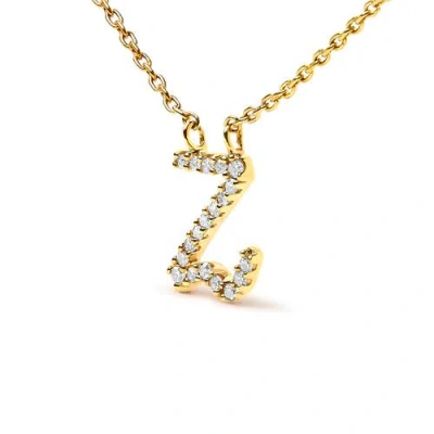 Haus Of Brilliance 10k Gold Diamond Accent  A-z Initial Script Style Pendant Necklace In Gold