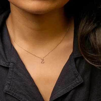 Haus Of Brilliance 10k Gold Diamond Accent  A-z Initial Script Style Pendant Necklace In Gold