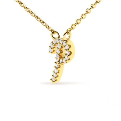 Haus Of Brilliance 10k Gold Diamond Accent  A-z Initial Script Style Pendant Necklace In Gold