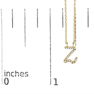 Haus Of Brilliance 10k Gold Diamond Accent  A-z Initial Script Style Pendant Necklace In Gold
