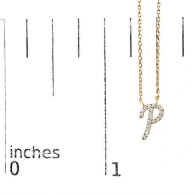 Haus Of Brilliance 10k Gold Diamond Accent  A-z Initial Script Style Pendant Necklace In Gold