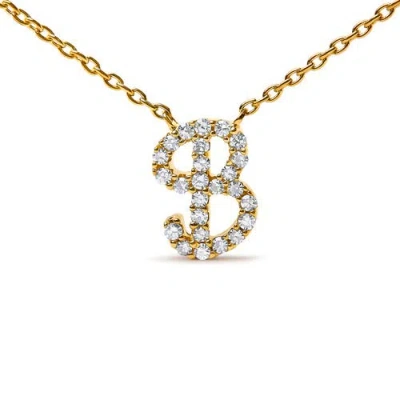Haus Of Brilliance 10k Gold Diamond Accent  A-z Initial Script Style Pendant Necklace In Gold