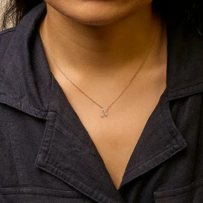 Haus Of Brilliance 10k Gold Diamond Accent  A-z Initial Script Style Pendant Necklace In Gold