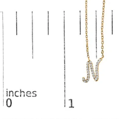 Haus Of Brilliance 10k Gold Diamond Accent  A-z Initial Script Style Pendant Necklace In Gold