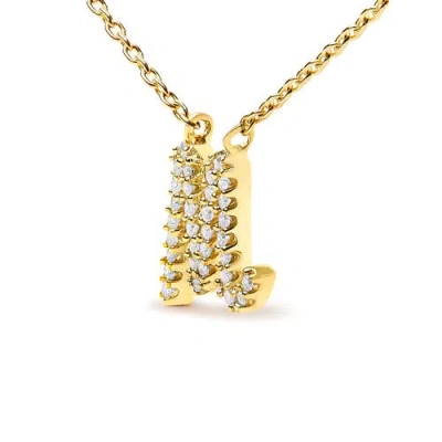 Haus Of Brilliance 10k Gold Diamond Accent  A-z Initial Script Style Pendant Necklace In Gold