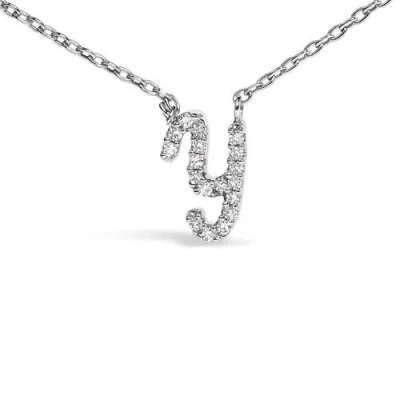Haus Of Brilliance 10k Gold Diamond Accent  A-z Initial Script Style Pendant Necklace In Metallic