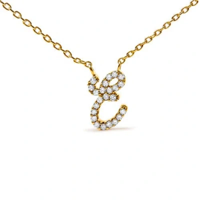 Haus Of Brilliance 10k Gold Diamond Accent  A-z Initial Script Style Pendant Necklace In Gold