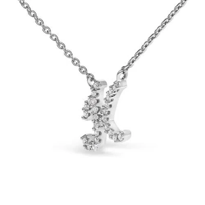 Haus Of Brilliance 10k Gold Diamond Accent  A-z Initial Script Style Pendant Necklace In Metallic