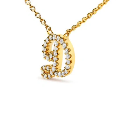 Haus Of Brilliance 10k Gold Diamond Accent  A-z Initial Script Style Pendant Necklace In Gold