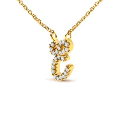 Haus Of Brilliance 10k Gold Diamond Accent  A-z Initial Script Style Pendant Necklace In Gold