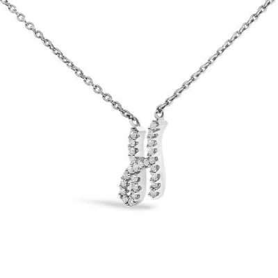 Haus Of Brilliance 10k Gold Diamond Accent  A-z Initial Script Style Pendant Necklace In Metallic