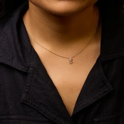 Haus Of Brilliance 10k Gold Diamond Accent  A-z Initial Script Style Pendant Necklace In Gold