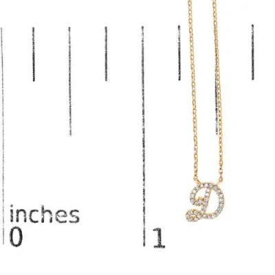 Haus Of Brilliance 10k Gold Diamond Accent  A-z Initial Script Style Pendant Necklace In Gold