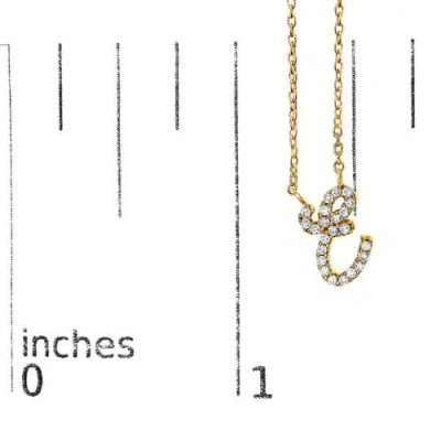 Haus Of Brilliance 10k Gold Diamond Accent  A-z Initial Script Style Pendant Necklace In Gold