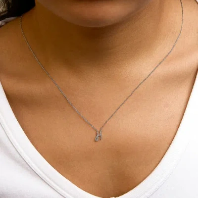 Haus Of Brilliance 10k Gold Diamond Accent  A-z Initial Script Style Pendant Necklace In Metallic
