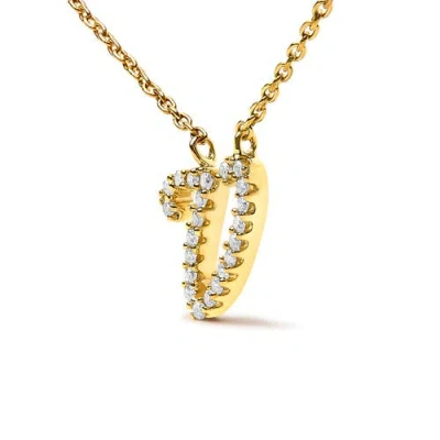 Haus Of Brilliance 10k Gold Diamond Accent  A-z Initial Script Style Pendant Necklace In Gold
