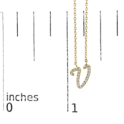 Haus Of Brilliance 10k Gold Diamond Accent  A-z Initial Script Style Pendant Necklace In Gold